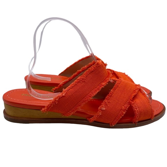 Violet & Red Womens Sandals Primm Orange Slide Fabric Colorful Casual Size 8 - Picture 2 of 9